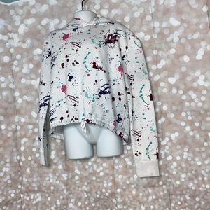 Justice flight splattered paint rainbow top